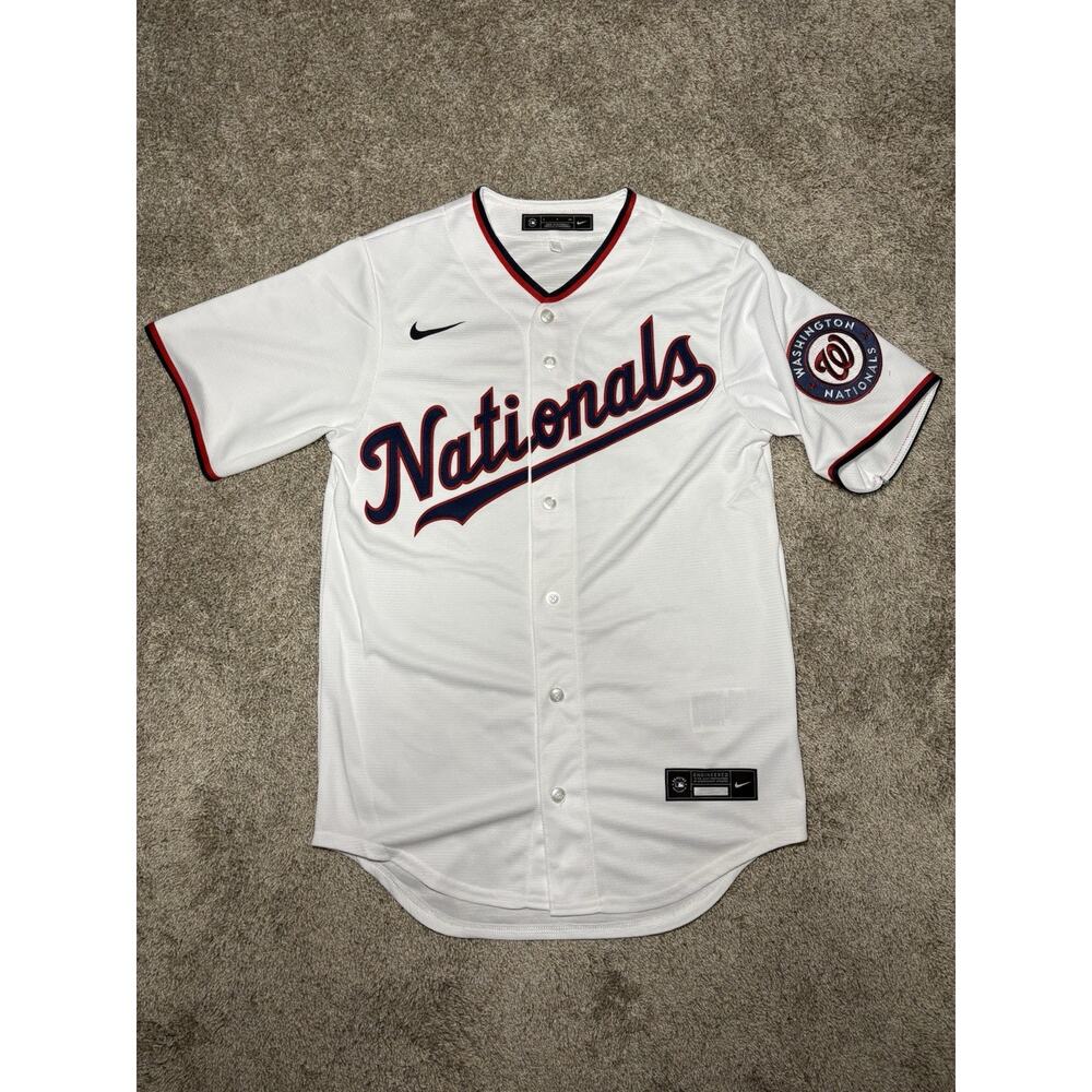 Nike MLB Washington Nationals Baseball Jersey White Men Sz Small T770-NAWH NEW!